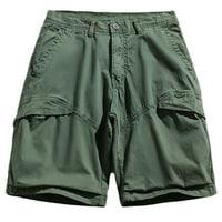 Symoid Mens Shorts Cargo Големи и висок- плюс размер лятно отпуснато прилягане с джобове плаж полиестер, памучна армия зелен дърводелец къси панталони l