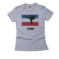 Холандия Олимпик - джудо - знаме - силуета женска памучна сива тениска