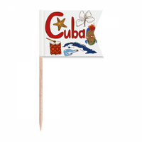 Куба Национален символ на забележителност на шаблона за зъби на клечки за зъби Етикетиране на маркиране за парти торта хранителна плоча