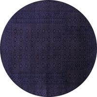 Ahgly Company Indoor Round Persian Blue Traditional Area Rugs, 3 'Round