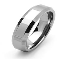 Мъже жени волфрамов карбид сватбена лента Ring Comfort Fit скосени ръбове за мъже и жени