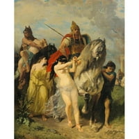 Evariste -Vital Luminais Black Ornate Wood Famed Double Matted Museum Art Print, озаглавен - Нашествието