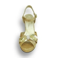 Елва Дамски широка ширина вечерна рокля обувки за сватба, абитуриентски бал и вечеря злато 9.5
