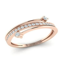 Естествен 0,3ct кръгла изрязана диамант Prong Fancy Ladies Bridal Tackable Ring Anniversary сватбена лента солидна 14K Gold GH Si2