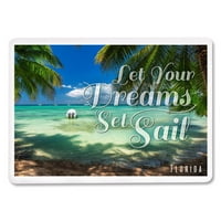 Флорида, нека мечтите ви да отплават, длани, плаж и лодки, Lantern Press, Premium Playing Cards, Card Deck With Jokers, USA Made