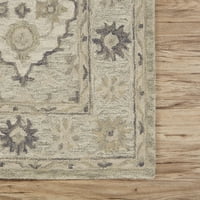 O Bay Traditional Floral Green Classic Rug Rug
