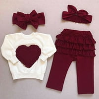 Малко дете деца бебе момиче бебешки дрехи тениски върхове панталони тоалети комплекти асцейско костюм за 0- години
