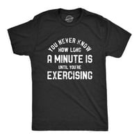 Мъжки никога не знаеш колко време е минута, докато не упражняваш тениска смешна тренировка шега тий за момчета - xxl графични тийнейджъри