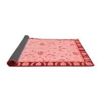 Ahgly Company Indoor Rectangle Abstract Red Modern Area Rugs, 5 '7'