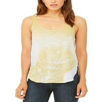 Ombre Oahu Yellow Hibiscus цветя юниори Flowy Side Slit Tack Top Multi Lg