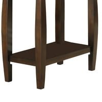 Benzara BM 23. in. Елегантна дървена стола странична маса, кафяво