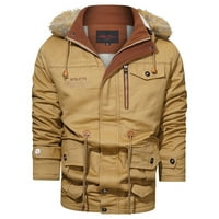 Подарък Puffer Jacket Мъжки есен зимен модна рунка дънково яке разтягане измито дънково яке