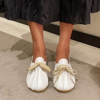 fvwitlyh comfort flats обувки дами мода солиден цвят набръчкана кожена дантела нагоре мека подметка плоска ежедневна сладка плоска басейна плоски обувки