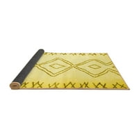 Ahgly Company Indoor Rectangle Solid Yellow Modern Area Rugs, 5 '7'