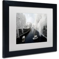 Търговска марка изобразително изкуство разходка с лодка платно изкуство от Филип Хюгонар, бял мат, черна рамка