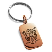 Мая от неръждаема стомана мая ягуар гравирана малка правоъгълна кучешка етикет чар ключодържател ключодържател