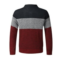 Мъжки пуловер модерни годни яке жилетка ежедневни Кръгли деколте Мъжки жилетка пуловер Червен хл