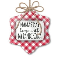 Коледен орнамент Namast'ay Home с моя Pandikona Simple Cayings Red Plaid Neonblond