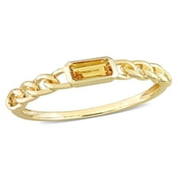 Карат Т. Г. в. осмоъгълно изрязан Цитрин 10кт жълт златен овален пръстен