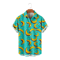 Риза за мъже Лятна улично облекло 3D отпечатани ризи ретро мъжки хавайски риза