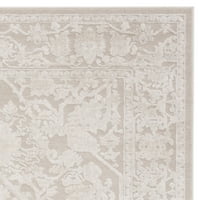Отражение Кристи Флорални гранични килимчета, кремаво слонова кост, 5'1 7'6