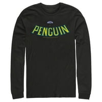 Мъжки лого на батман пингвин риза с дълъг ръкав черно голямо