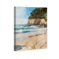 Уинууд студио Канвас брегови прилив природа и пейзаж крайбрежни пейзажи стена изкуство Канавас Принт кафяв тен 24х36