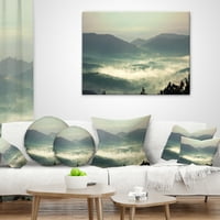 Дизайнарт красиви мъгливи хълмове в Шри Ланка - плажна възглавница за хвърляне на снимки-18х18