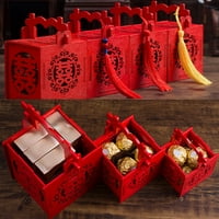 Папаба кутия за бонбони, китайско xi буква дървена сладка бонбона BO сватбена партия благоприятства декор