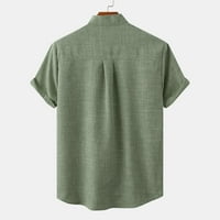 Cllios памучно бельо ризи за мъже редовно прилепване на небрежен копче с твърд къс ръкав тънка горна лека риза
