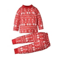 Детско деца Коледна пижама се комплект 0-6t, Bullpiano Коледа Момчета момичета Момичета с дълъг ръкав отгоре+дълги панталони шезлонг, 12M-6t