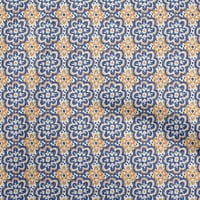 Oneoone Silk Tabby Royal Blue Fabric Asian Block Craft Projects Decor Fabric Отпечатано от двора широк