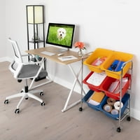 Севилски класици Rolling Utility Organizer Cart, за домашен офис, училище, класна стая, бележник, хоби, занаят, 6-bin, многоцветни
