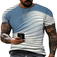 Glookwis 3D тениска за печат за мъже ежедневни тениски Основна илюзия Графични геометрични върхове тениска