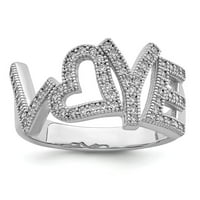 Твърдо стерлингово сребро CZ Cubic Zirconia love Anniversary Ring Band Размер 8