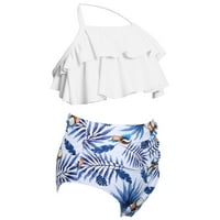 Бански костюми за бански танкери за момиче Bikini Beach Sport Swimsuit Bandeau бандове за момиче бяло 6- години