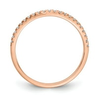 Твърди 14к Розово злато диамант контурирани извити назъбен пръстен пръстен размер