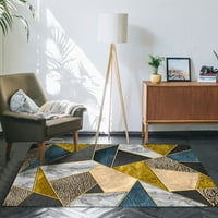 Моден и мек килим за зашеметяващ Домашен декор, ултра мек микрофибър с уникален дизайн, Лесен за почистване и издръжлив с гумена подложка