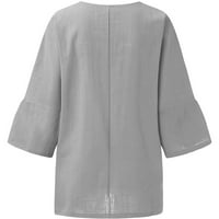 Плюс размер блузи за жени лятото Дамски на ръкав екипажа врата флорални печатни хлабав топ тениски случайни Бельо туника