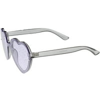 Жените полупрозрачни без рамки сърце Слънчеви очила блясък обектив