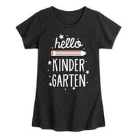 Незабавно Съобщение-Здравейте Детска Градина-Малко Дете И Младежки Момичета С Къс Ръкав Графичен Тениска