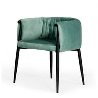 Модерен стол за хранене от плат с подлакътник, седалка за възглавница, зелен - Салторо шерпи