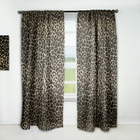 Дизайнарт' леопардова кожа Сафари модел трети ' модерен панел за завеси от средата на века