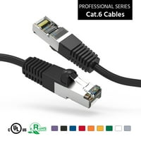 25 фута котка екраниран Етернет мрежа стартиран кабел Черно, пакет