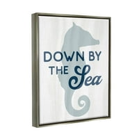 Ступел индустрии надолу от морето Морско Конче графично изкуство блясък сива плаваща рамка платно печат стена изкуство, дизайн от Лил Рю