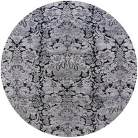 Ahgly Company Machine Pashable Indoor Round Industrial Modern Grey Area Rugs, 4 'кръг