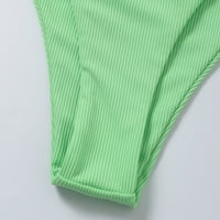 Бански костюми за жени плюс панталони, Axxd Bandeau Bandage Ruffle Bikini Split Byship за ново пристигане Green S