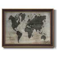 Карта на света Премиум рамкирано платно-готово за окачване