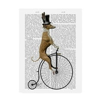 Изобразително изкуство 'Грейхаунд на Черно Пени фартинг колело' платно изкуство от фънки фънки