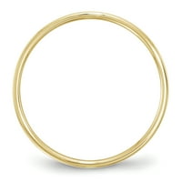 Качествено злато 1л 10К злато леки плоски бижута Сватбени пръстени, жълти-размер 5
